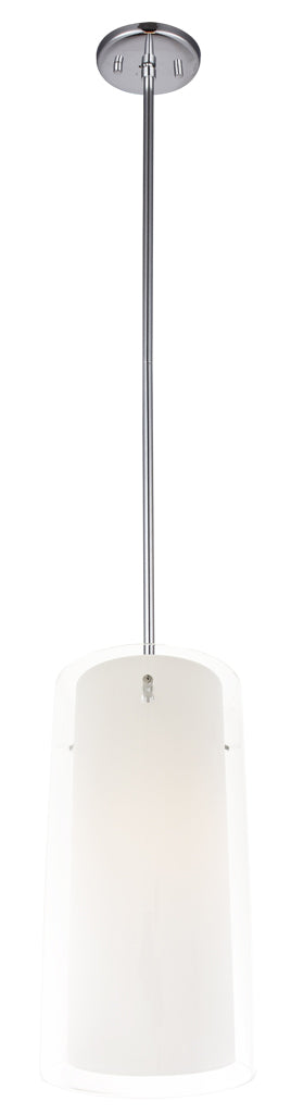 Essex One Light Mini-Pendant in Chrome w/Half Opal Glass - available from The Lighting Shoppe, trusted by Canadian homeowners