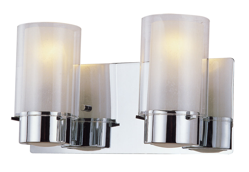 DVI Canada - DVP9022CH-OP - Two Light Vanity - Essex - Chrome w/Half Opal Glass
