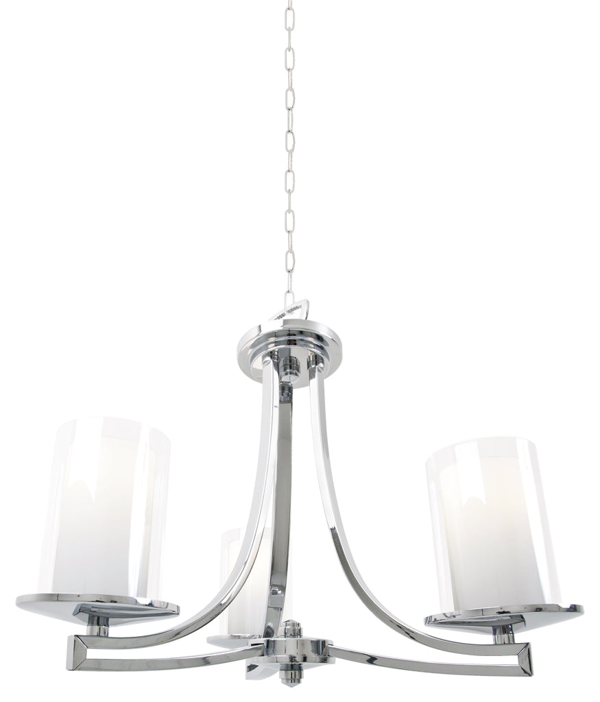 DVI Canada - DVP9023CH-OP - Three Light Semi-Flush Mount - Essex - Chrome w/Half Opal Glass