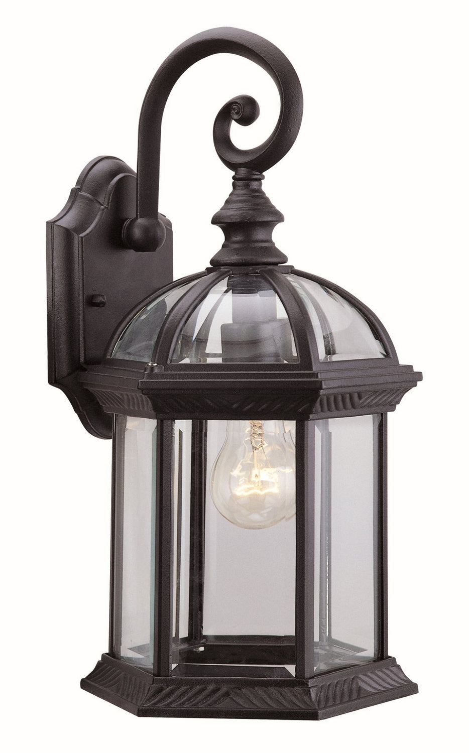 Hexagon One Light Outdoor Wall Sconce in Black - available from The Lighting Shoppe, trusted by Canadian homeowners