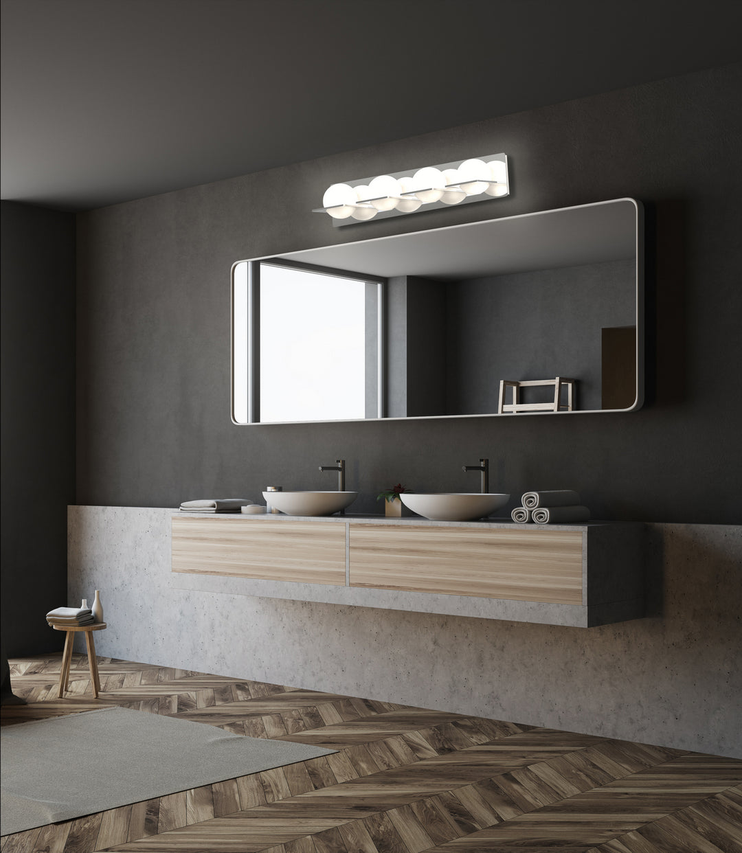 DVI Canada - DVP0944CH-OP - Four Light Vanity - IO - Chrome w/Half Opal Glass