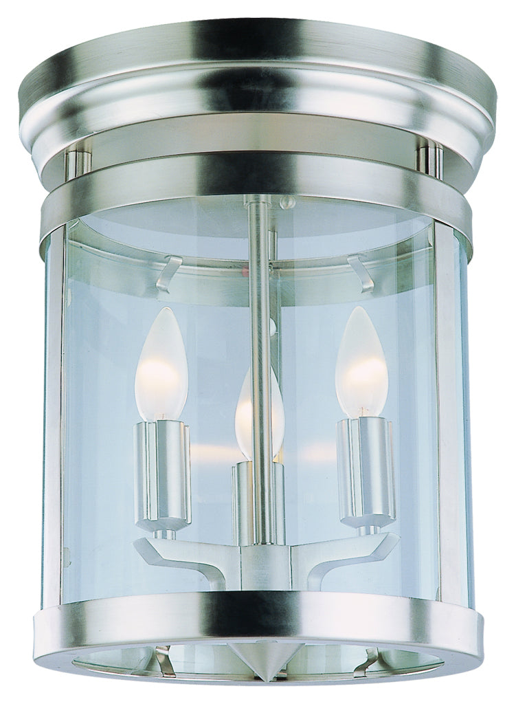 Niagara Three Light Flush Mount in Satin Nickel - available from The Lighting Shoppe, trusted by Canadian homeowners