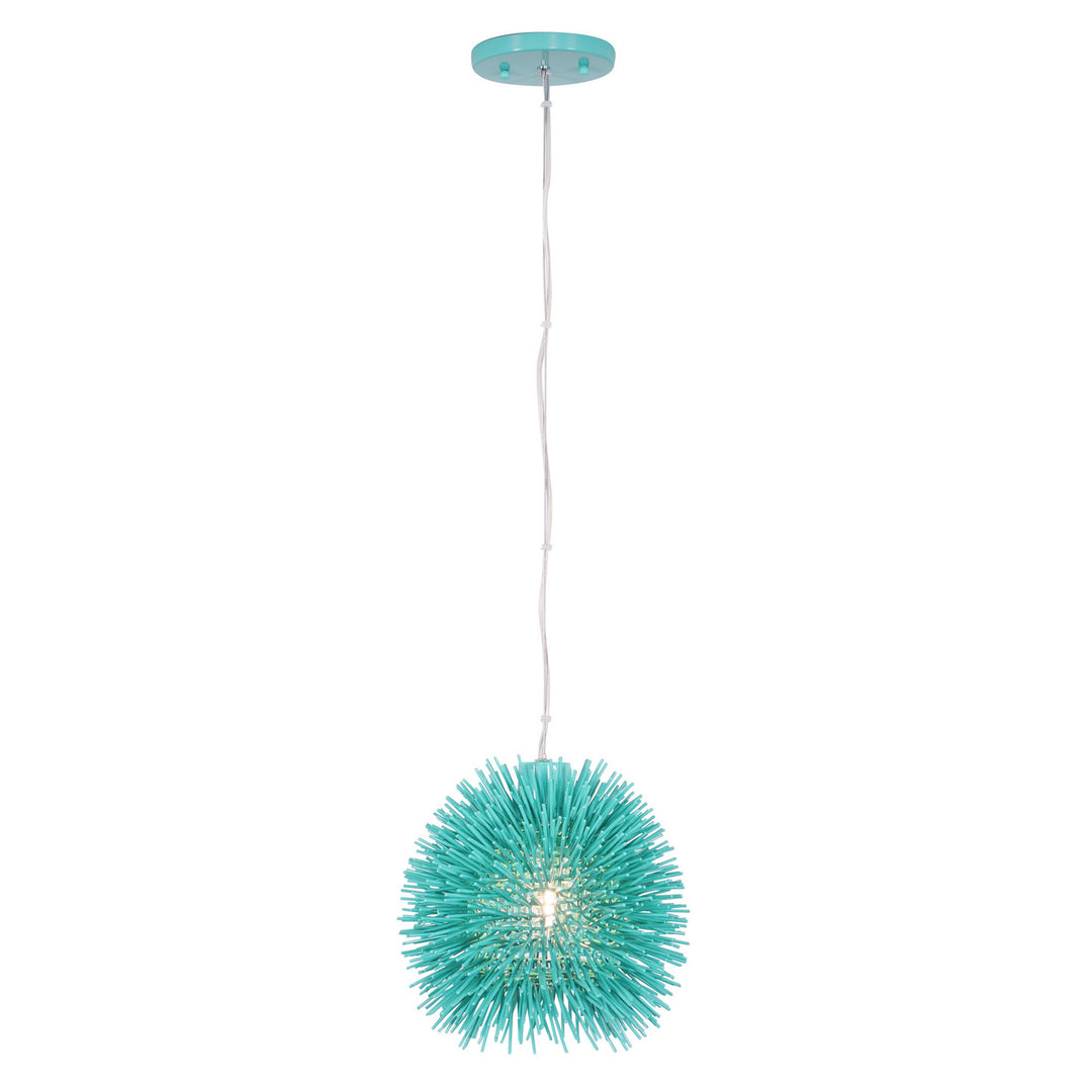 Varaluz - 169M01AQ - One Light Mini Pendant - Urchin - Aqua Velvet