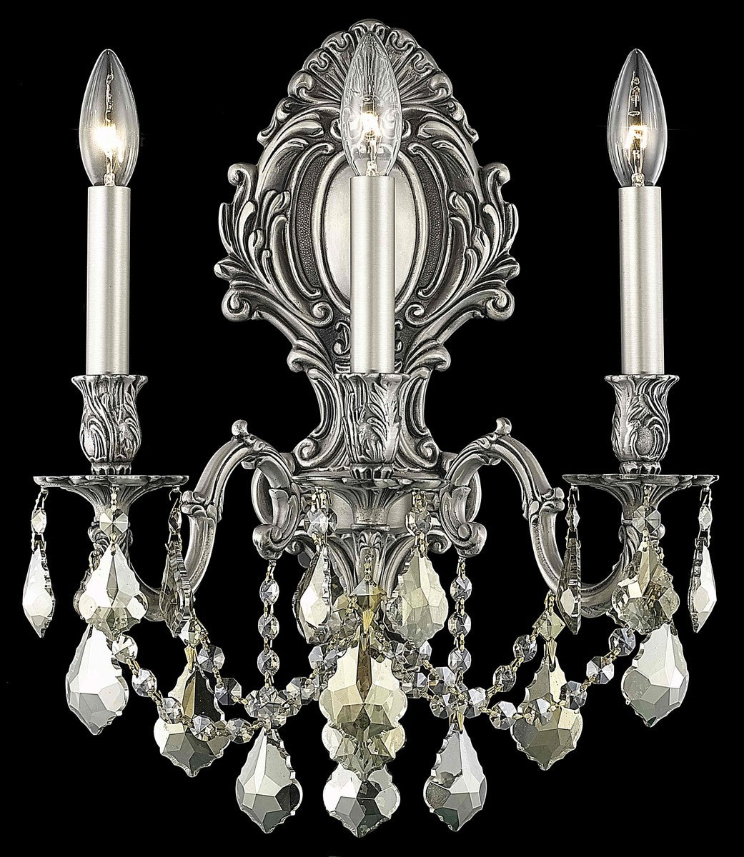 Monarch Three Light Wall Sconce in Pewter - available from The Lighting Shoppe, trusted by Canadian homeowners