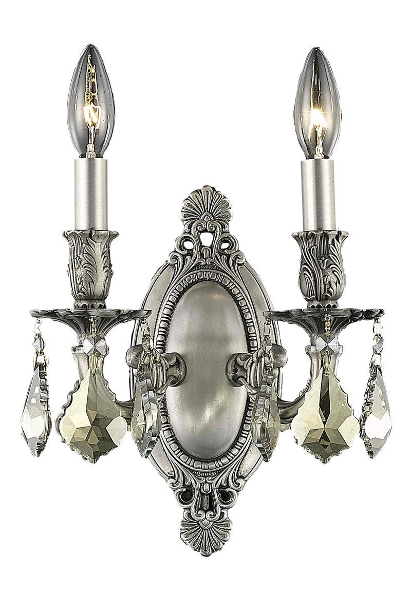Rosalia Two Light Wall Sconce in Pewter - available from The Lighting Shoppe, trusted by Canadian homeowners