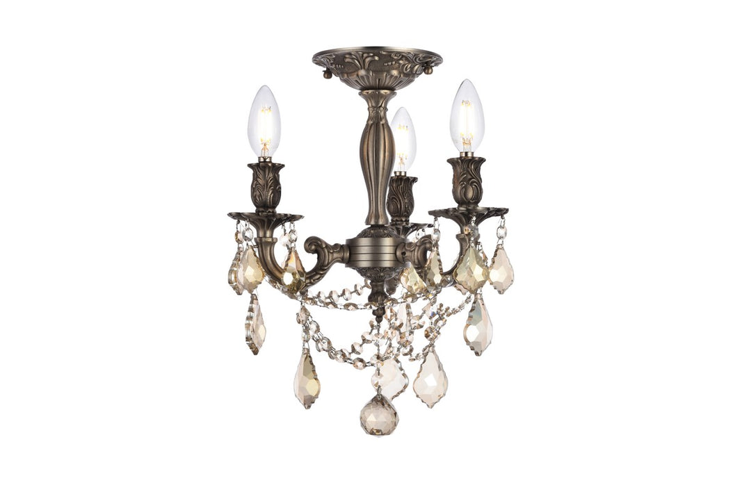 Rosalia Three Light Flush Mount in Pewter - available from The Lighting Shoppe, trusted by Canadian homeowners