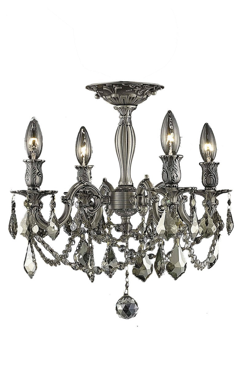 Rosalia Four Light Flush Mount in Pewter - available from The Lighting Shoppe, trusted by Canadian homeowners