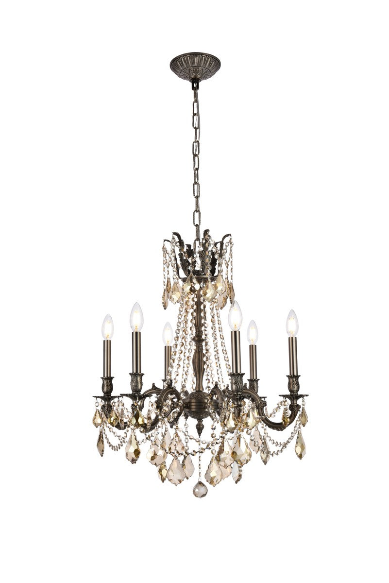 Rosalia Six Light Chandelier in Pewter - available from The Lighting Shoppe, trusted by Canadian homeowners