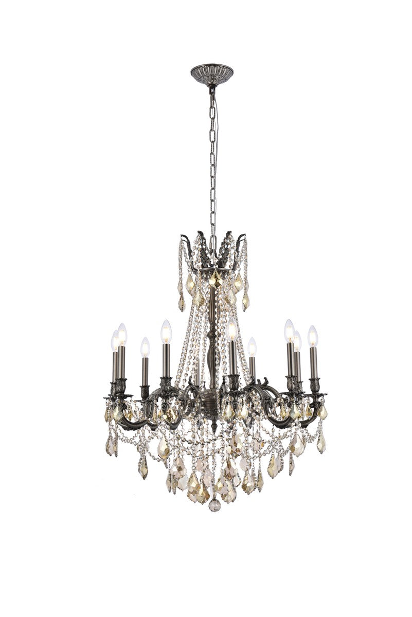 Rosalia Ten Light Chandelier in Pewter - available from The Lighting Shoppe, trusted by Canadian homeowners