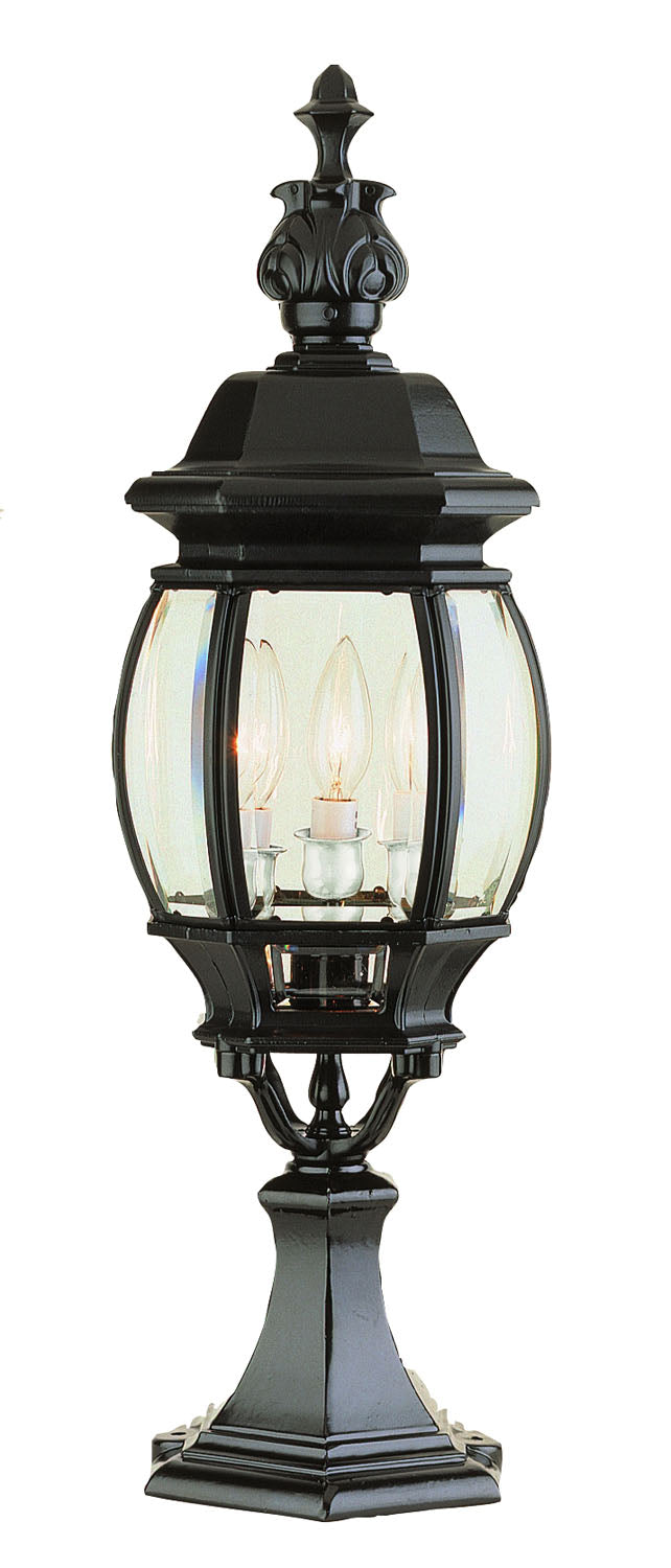 Francisco Three Light Postmount Lantern in Black - available from The Lighting Shoppe, trusted by Canadian homeowners
