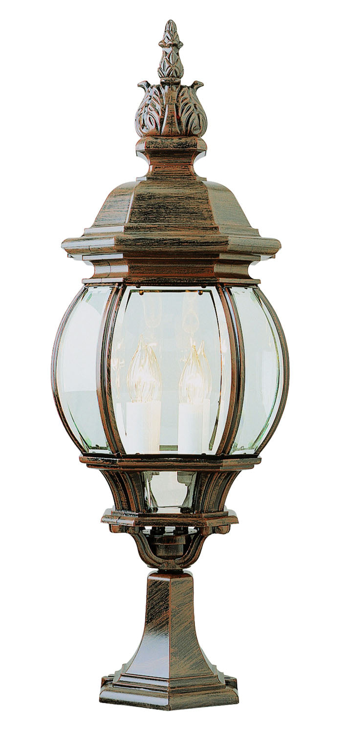 Francisco Four Light Postmount Lantern in Rust - available from The Lighting Shoppe, trusted by Canadian homeowners
