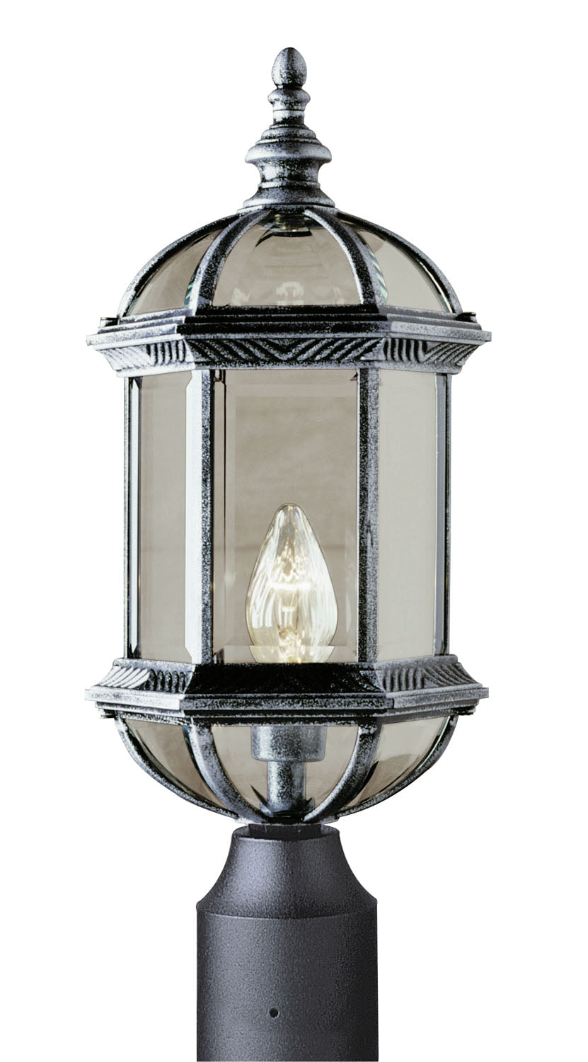 Wentworth One Light Postmount Lantern in Swedish Iron - available from The Lighting Shoppe, trusted by Canadian homeowners