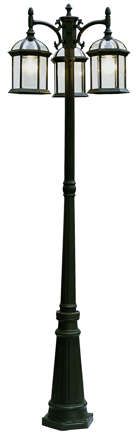 Wentworth Three Light Pole Light in Black - available from The Lighting Shoppe, trusted by Canadian homeowners