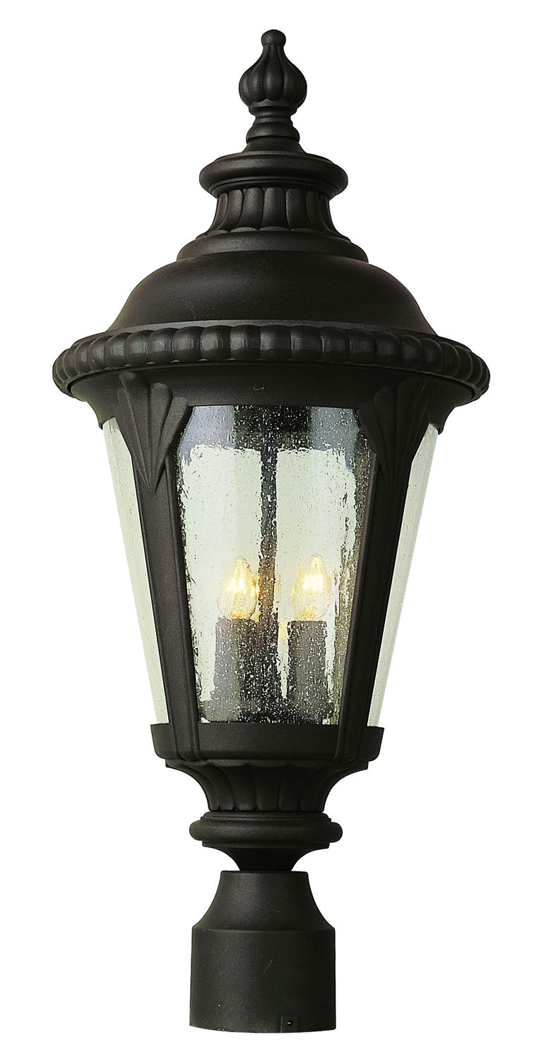 Commons Three Light Postmount Lantern in Black - available from The Lighting Shoppe, trusted by Canadian homeowners