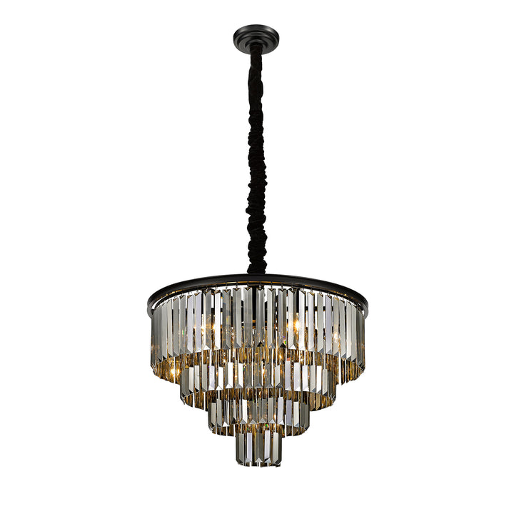 Morgan 12-Light Matte Black Crystal Chandelier by Modition Lighting