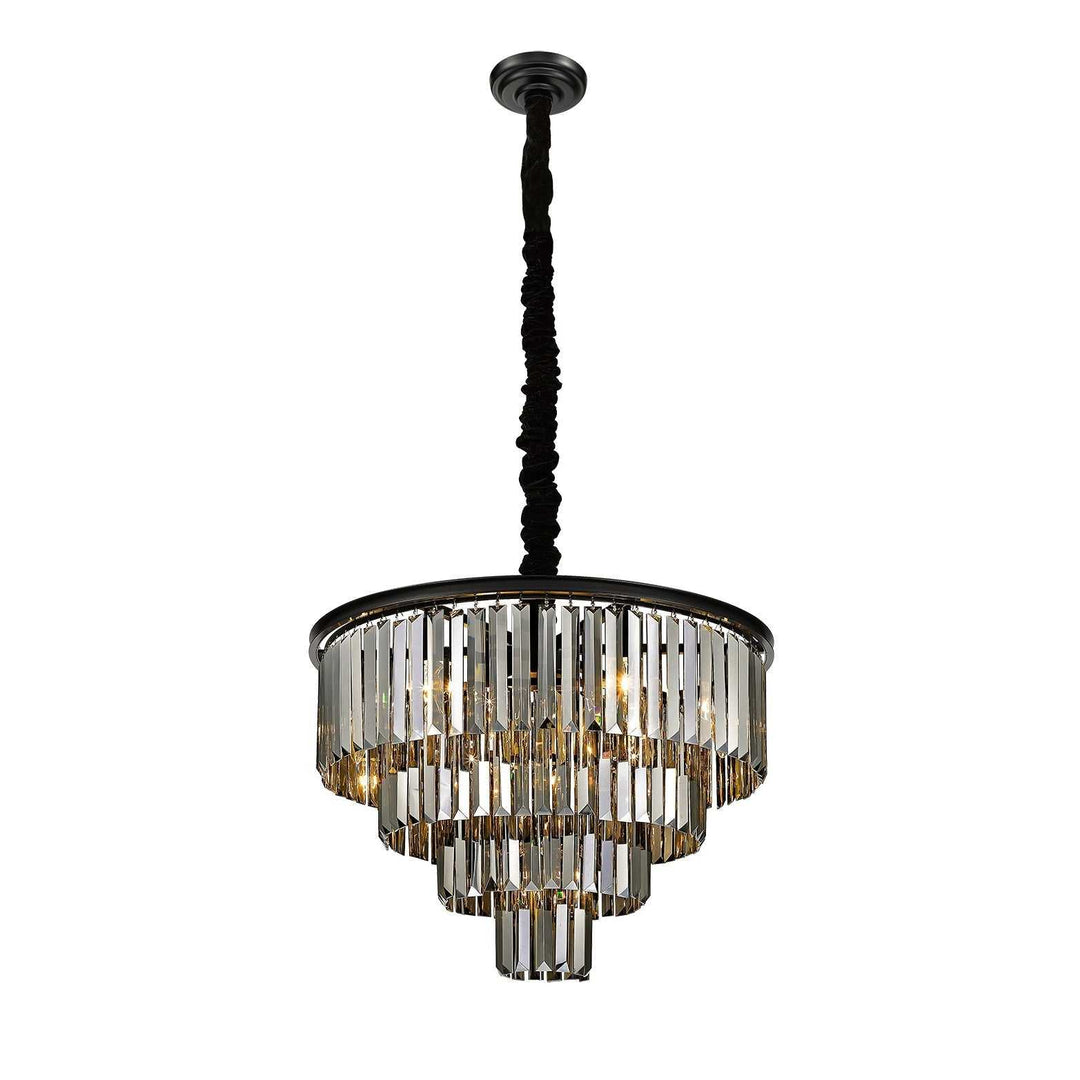 Morgan 12-Light Matte Black Crystal Chandelier by Modition Lighting Mirage Lighting Group