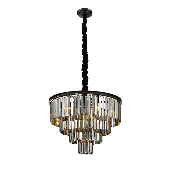 Morgan 12-Light Matte Black Crystal Chandelier by Modition Lighting Mirage Lighting Group