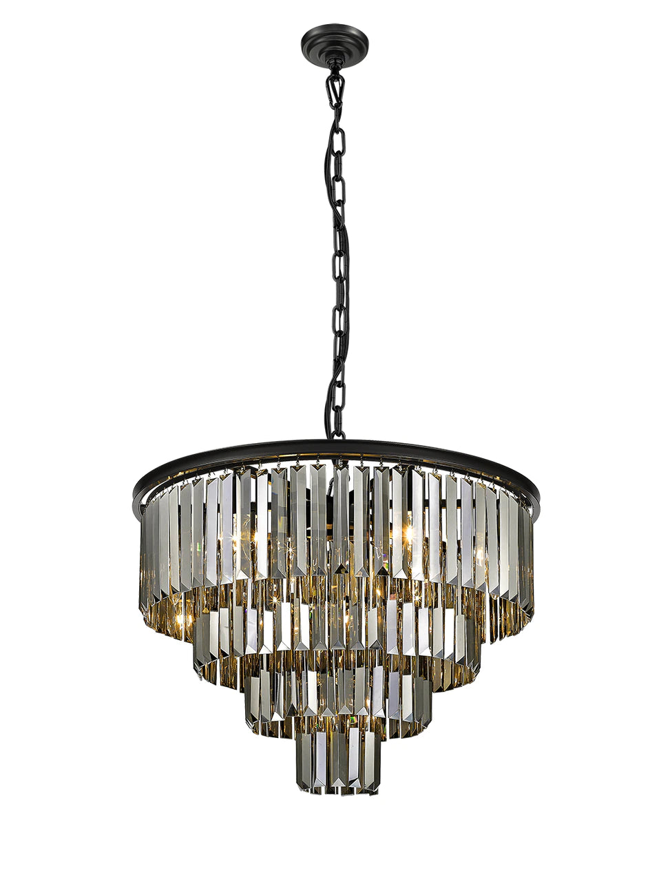 Morgan 12-Light Matte Black Crystal Chandelier by Modition Lighting