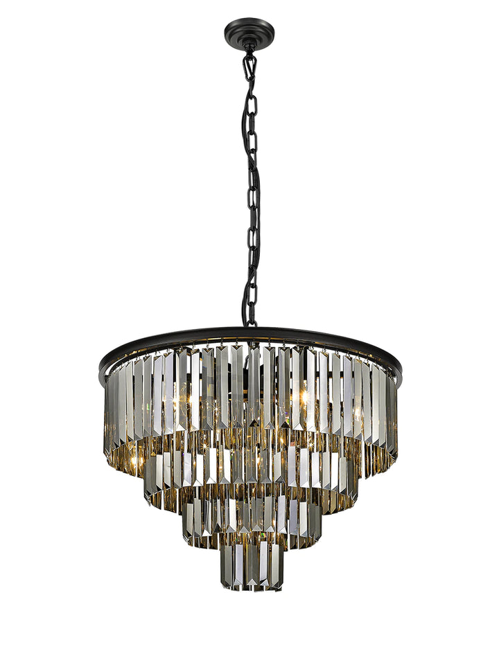 Morgan 12-Light Matte Black Crystal Chandelier by Modition Lighting