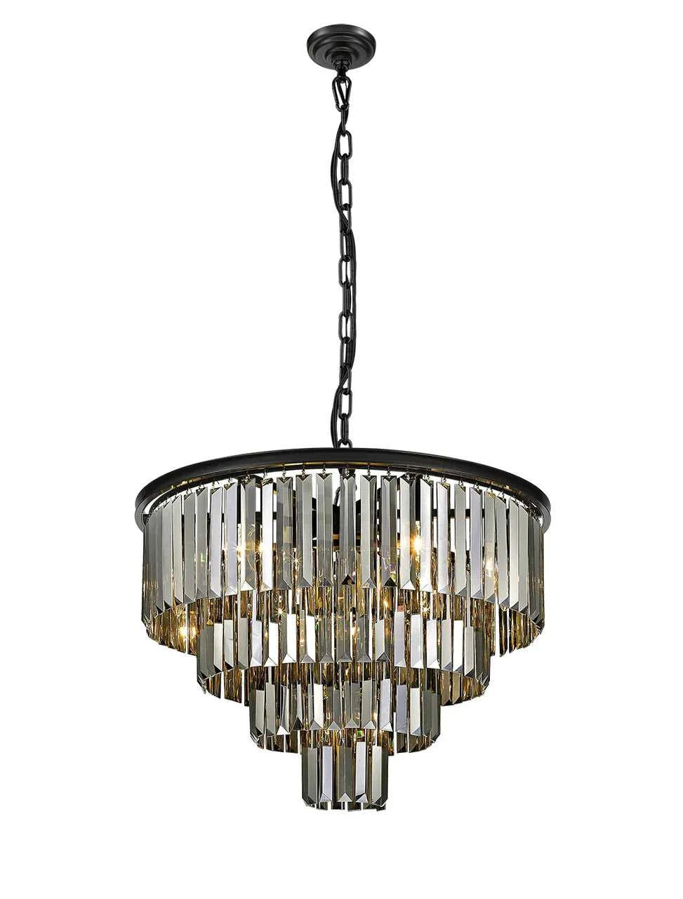 Morgan 12-Light Matte Black Crystal Chandelier by Modition Lighting Mirage Lighting Group