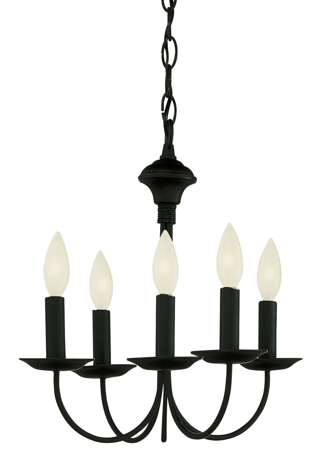 Candle Five Light Chandelier in Black - available from The Lighting Shoppe, trusted by Canadian homeowners