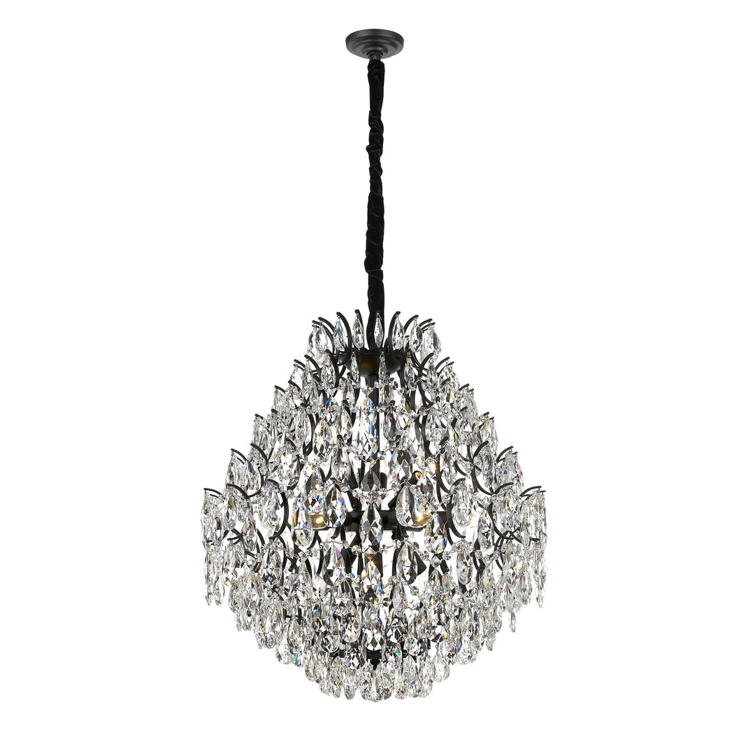 Charlotte 12-Light Black Frame Crystal Chandelier Mirage Lighting Group