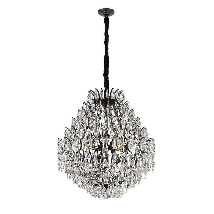 Charlotte 12-Light Black Frame Crystal Chandelier Mirage Lighting Group