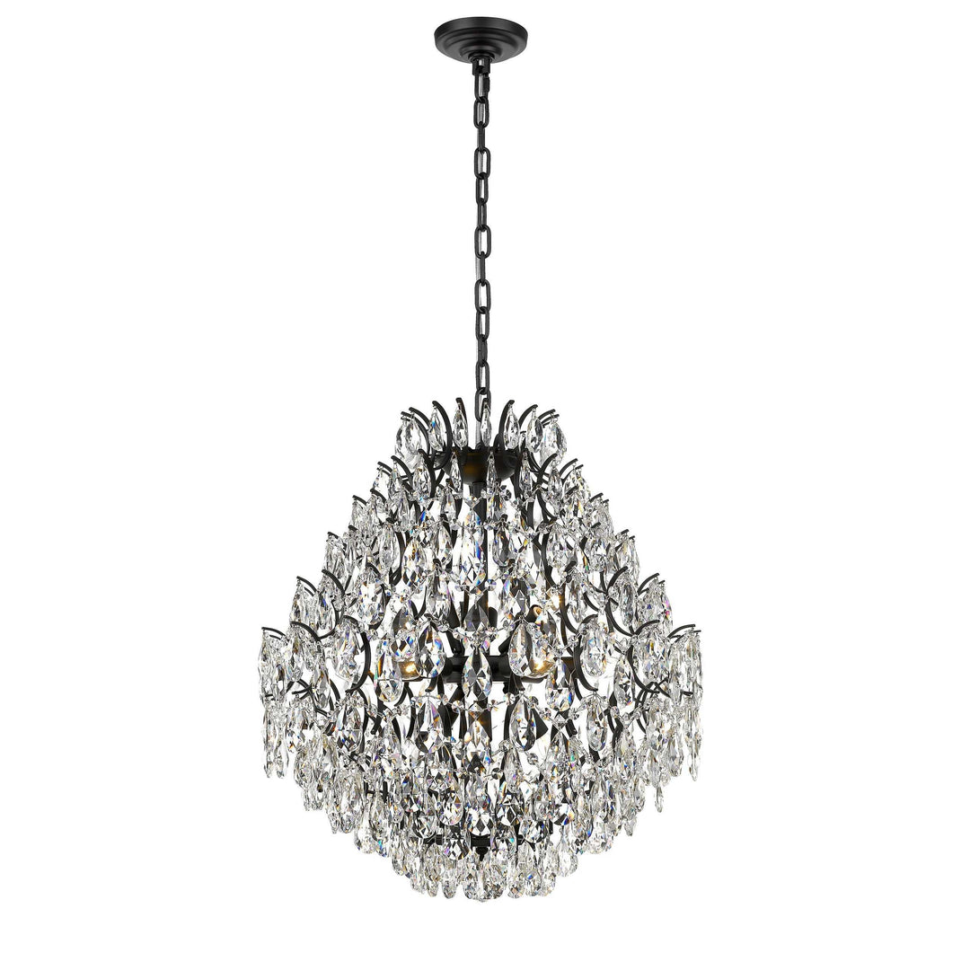 Charlotte 12-Light Black Frame Crystal Chandelier Mirage Lighting Group