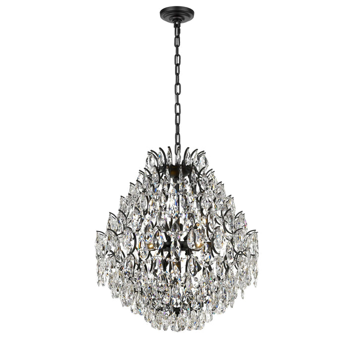 Charlotte 12-Light Black Frame Crystal Chandelier Mirage Lighting Group