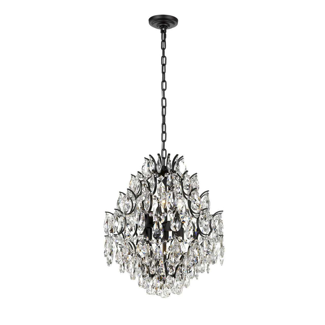 Charlotte 6-Light Black Frame Chandelier Mirage Lighting Group