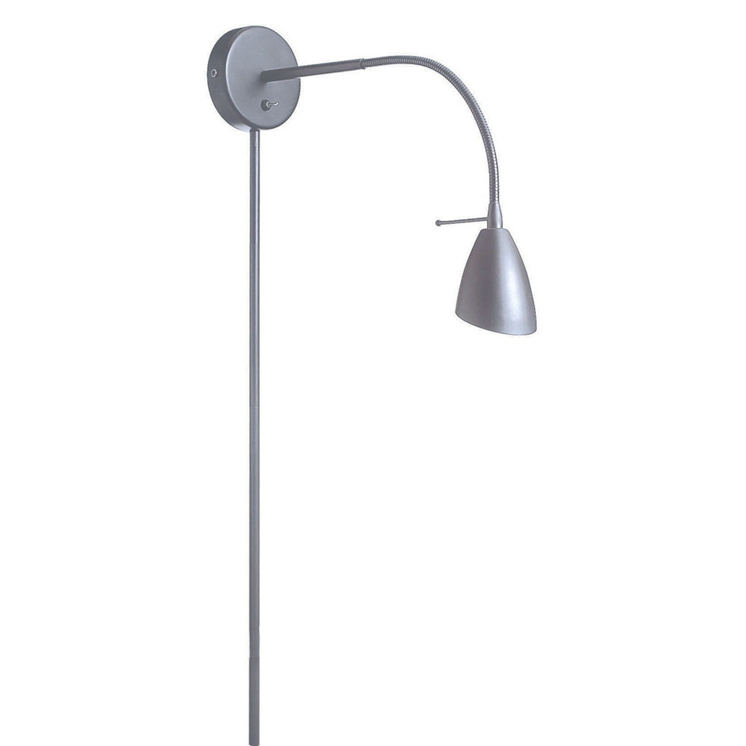 Reading Light One Light Wall Sconce in Satin Chrome - available from The Lighting Shoppe, trusted by Canadian homeowners