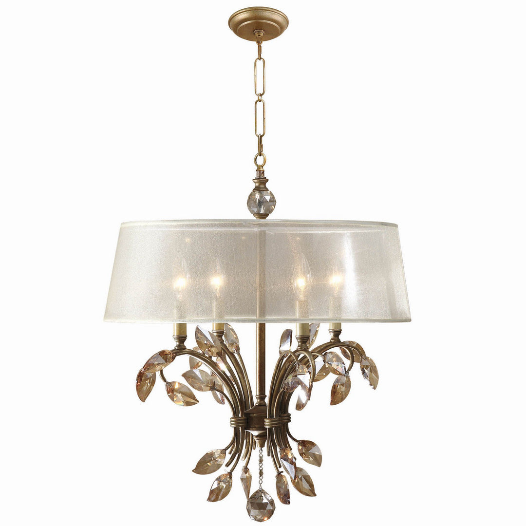 Alenya Four Light Chandelier in Burnished Gold Metal - available from The Lighting Shoppe, trusted by Canadian homeowners
