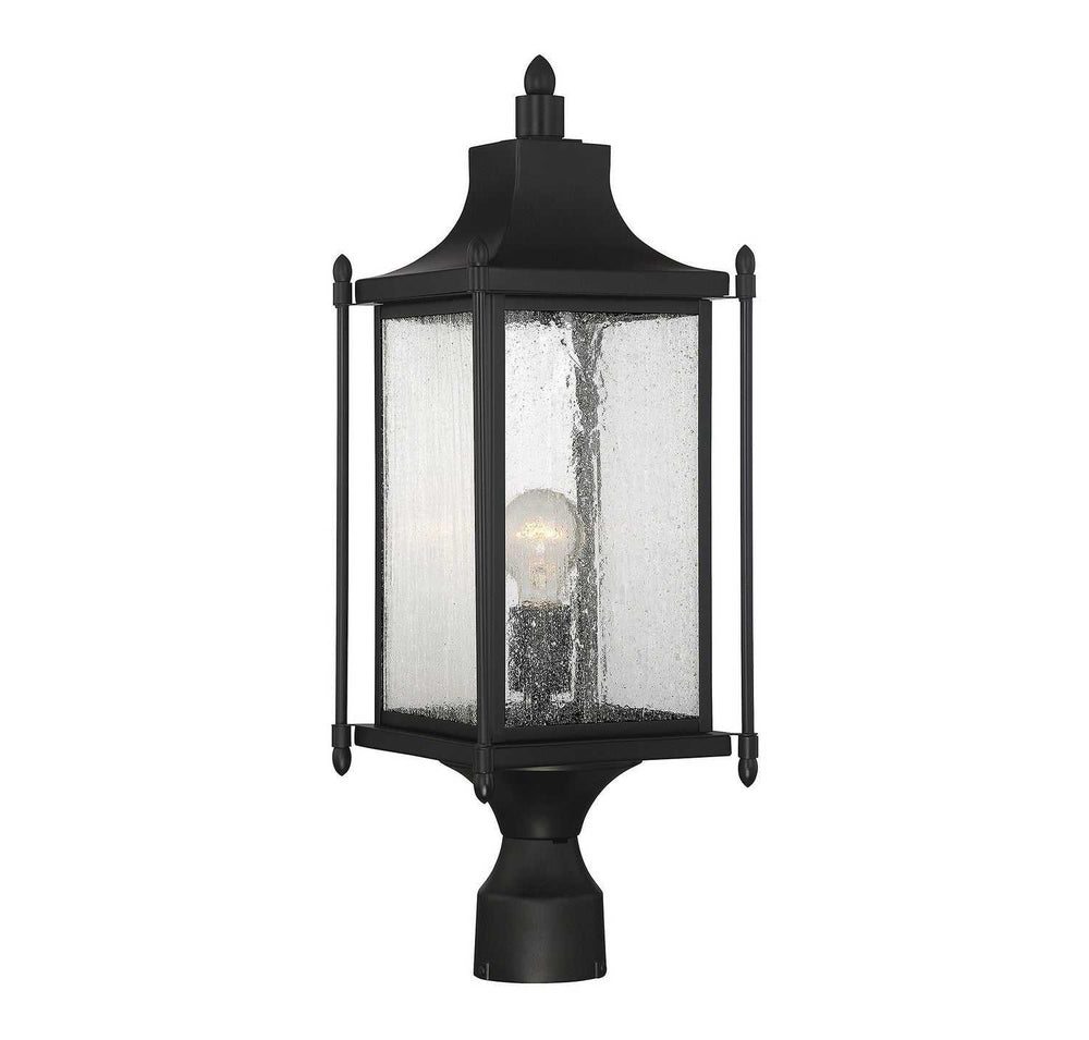Dunnmore One Light Post Lantern in Black Savoy House