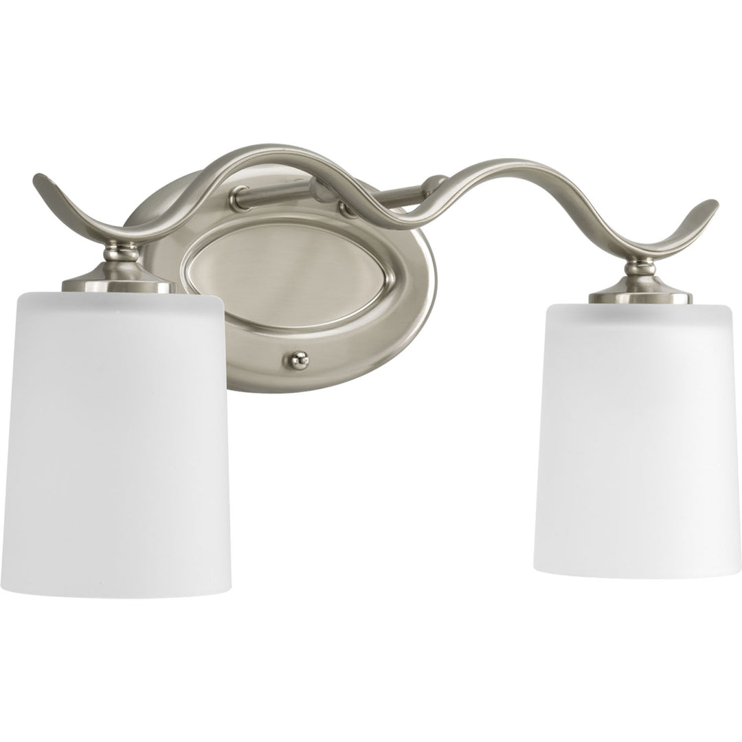 Inspire Two Light Bath Bracket in Brushed Nickel - available from The Lighting Shoppe, trusted by Canadian homeowners