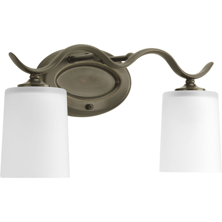 Inspire Two Light Bath Bracket in Antique Bronze - available from The Lighting Shoppe, trusted by Canadian homeowners
