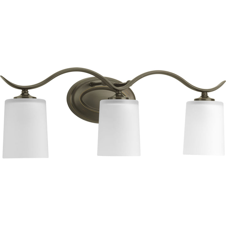 Inspire Three Light Bath Bracket in Antique Bronze - available from The Lighting Shoppe, trusted by Canadian homeowners