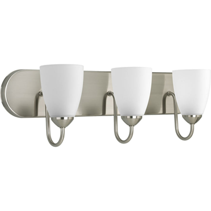 Gather Three Light Bath in Brushed Nickel - available from The Lighting Shoppe, trusted by Canadian homeowners