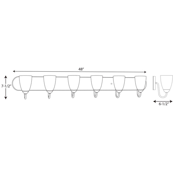 Progress Canada - P2714-09 - Six Light Bath - Gather - Brushed Nickel