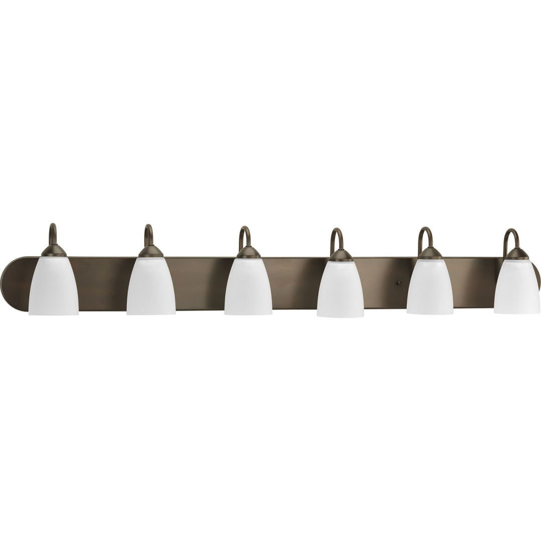 Gather Six Light Bath in Antique Bronze - available from The Lighting Shoppe, trusted by Canadian homeowners