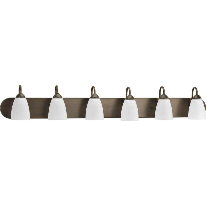 Gather Six Light Bath in Antique Bronze - available from The Lighting Shoppe, trusted by Canadian homeowners