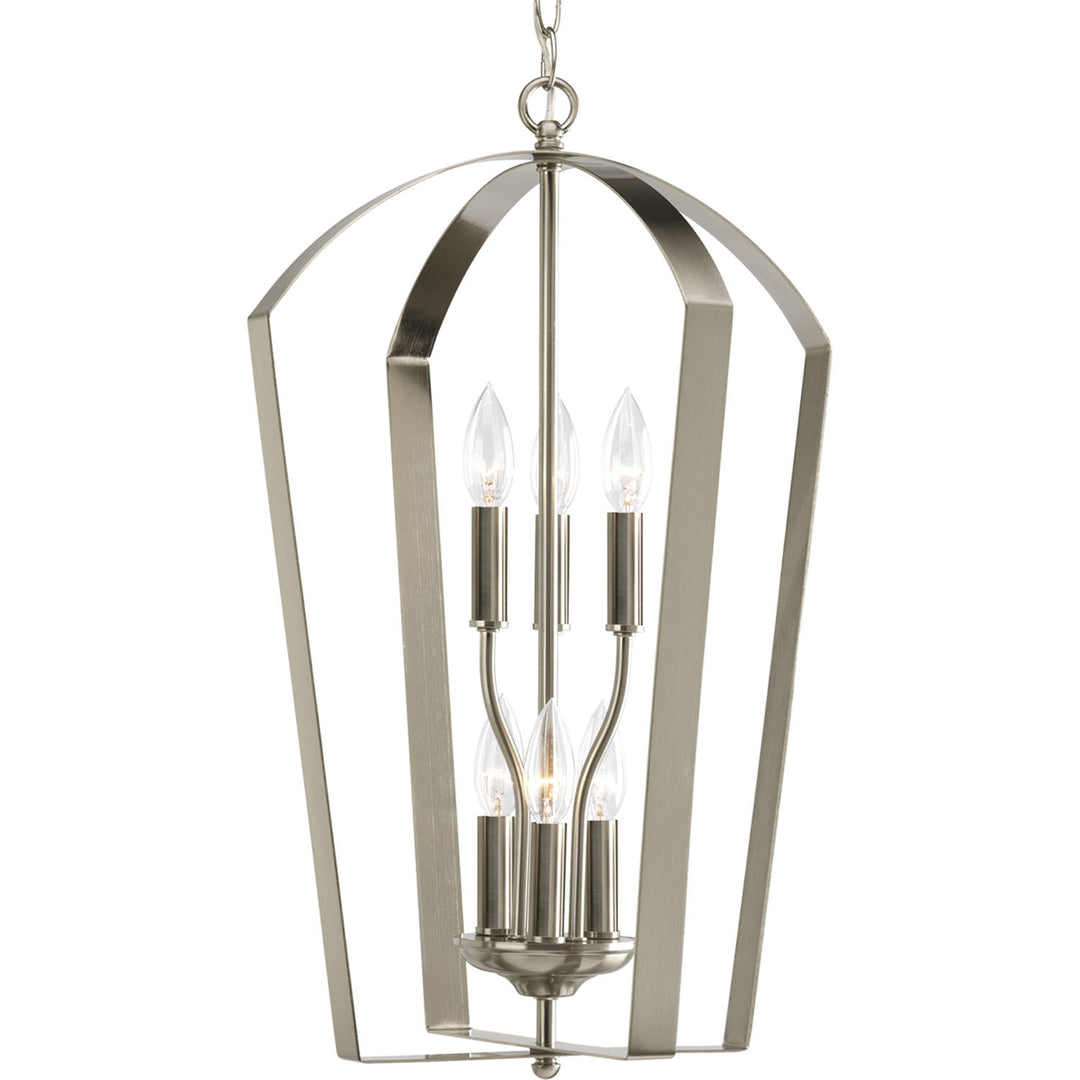 Progress Canada - P3929-09 - Six Light Foyer Pendant - Gather - Brushed Nickel