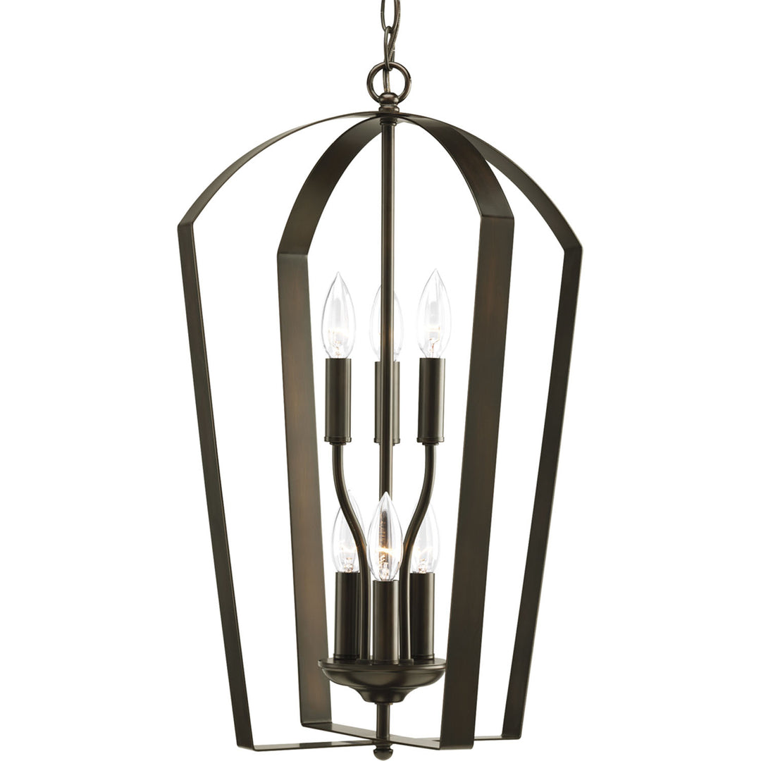 Progress Canada - P3929-20 - Six Light Foyer Pendant - Gather - Antique Bronze