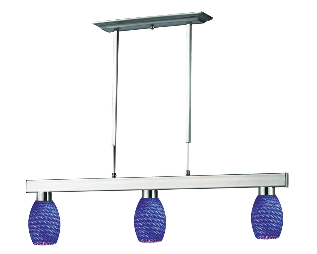 Z-Lite Canada - 152BN-131BLUE - Three Light Billiard - Players - Brushed Nickel
