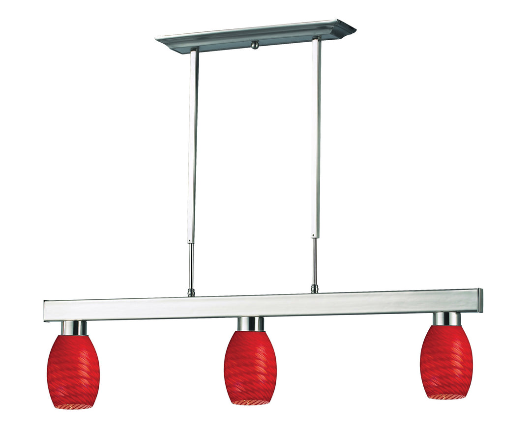 Z-Lite Canada - 152BN-131RED - Three Light Billiard - Players - Brushed Nickel