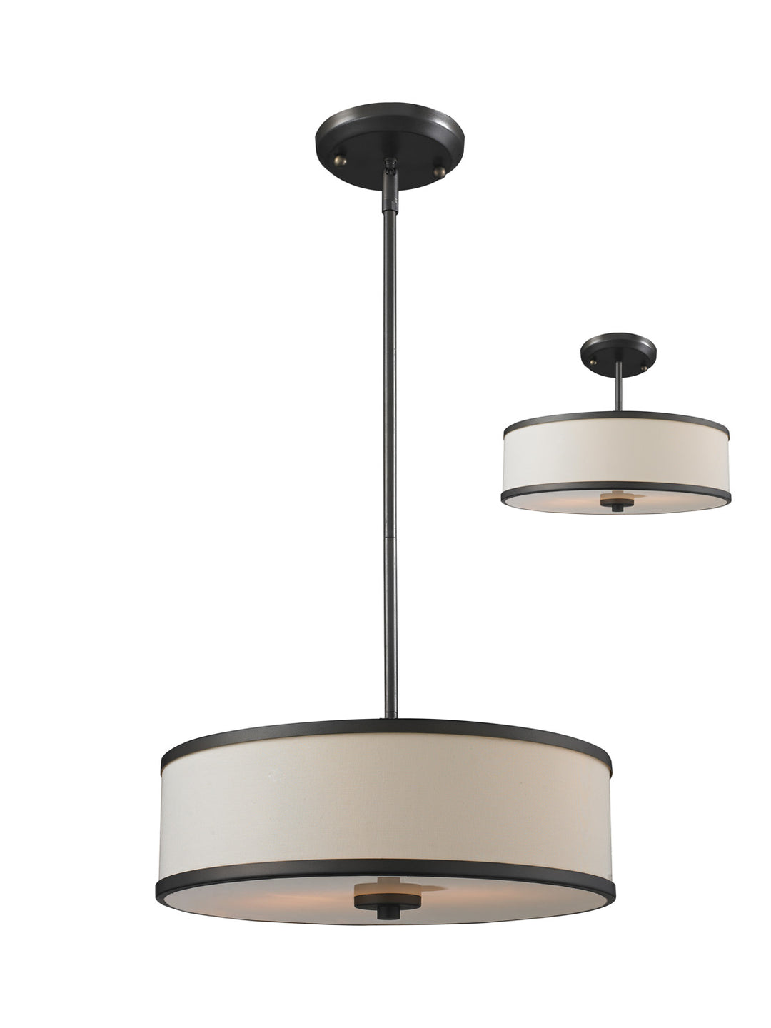Cameo Three Light Convertible Pendant in Factory Bronze - available from The Lighting Shoppe, trusted by Canadian homeowners