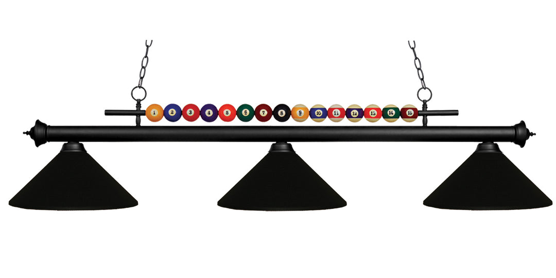 Z-Lite Canada - 170MB-MMB - Three Light Billiard - Shark - Matte Black