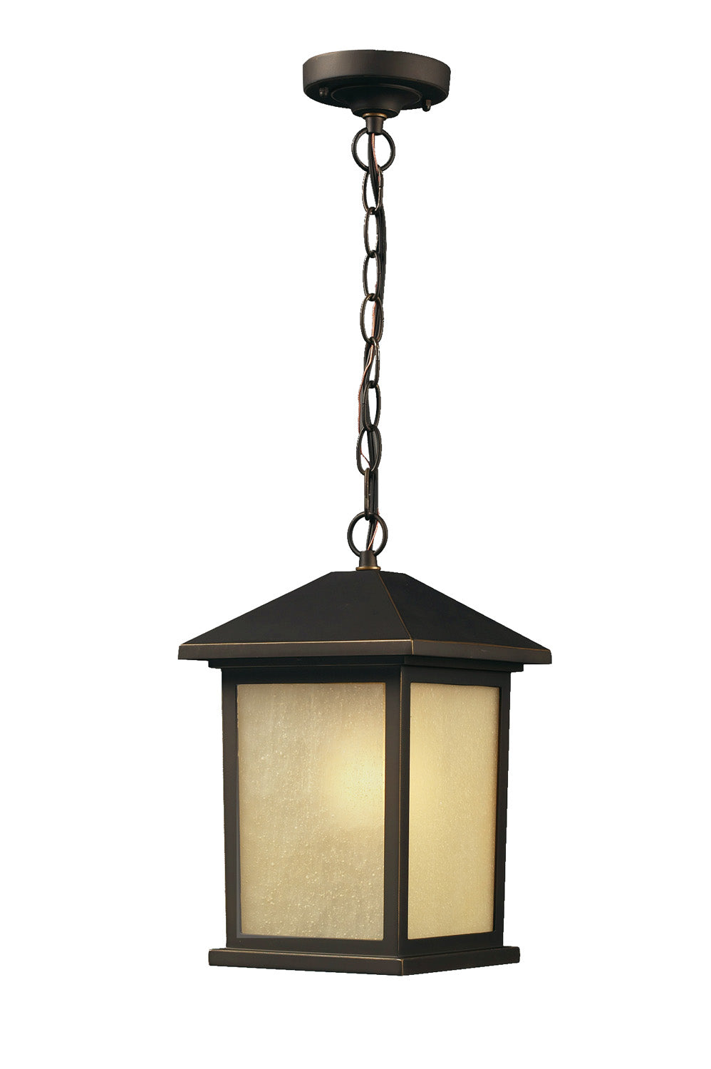 Holbrook One Light Outdoor Chain Mount Ceiling Fixture in Oil Rubbed Bronze - available from The Lighting Shoppe, trusted by Canadian homeowners