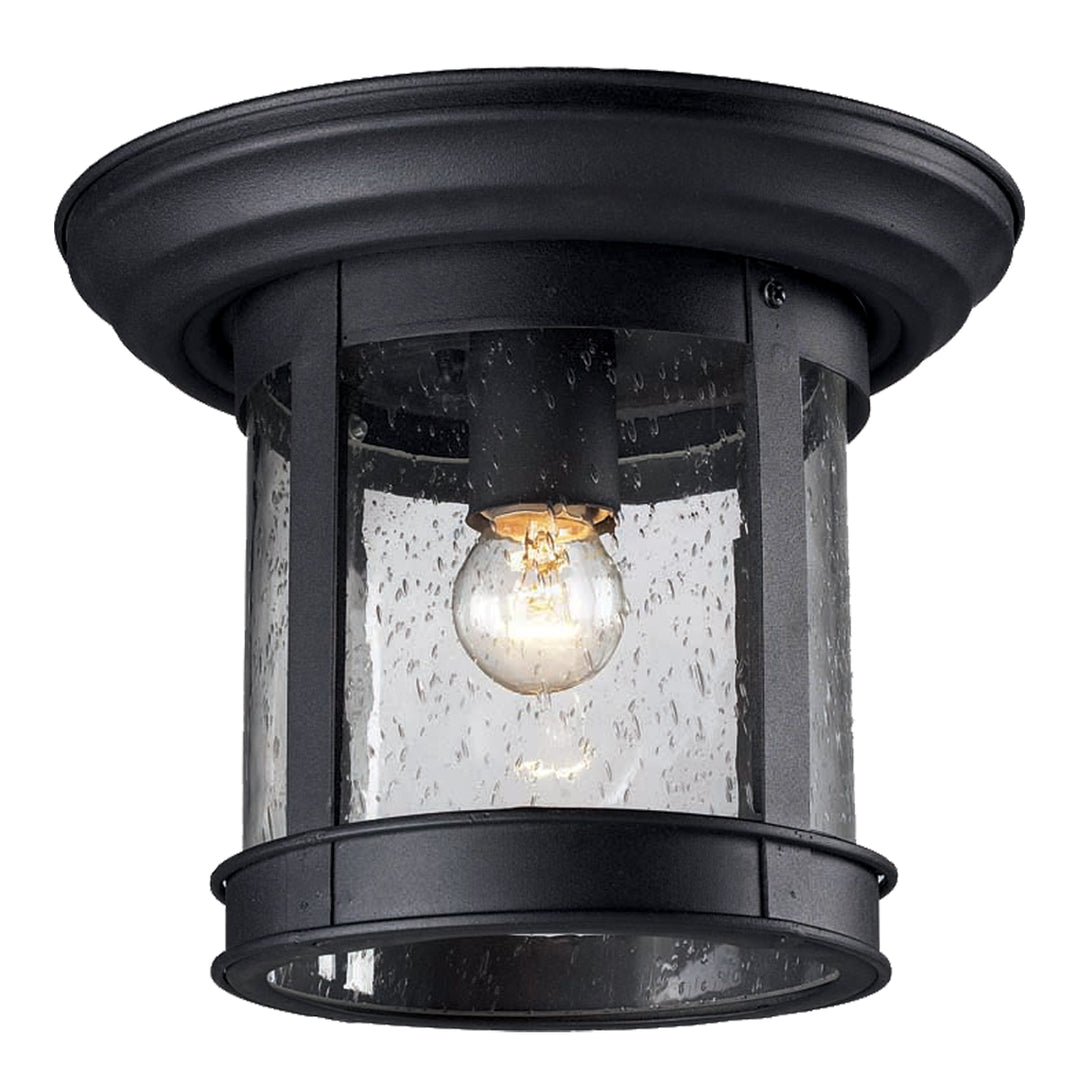 Outdoor Flush Mount One Light Outdoor Flush Mount in Black - available from The Lighting Shoppe, trusted by Canadian homeowners