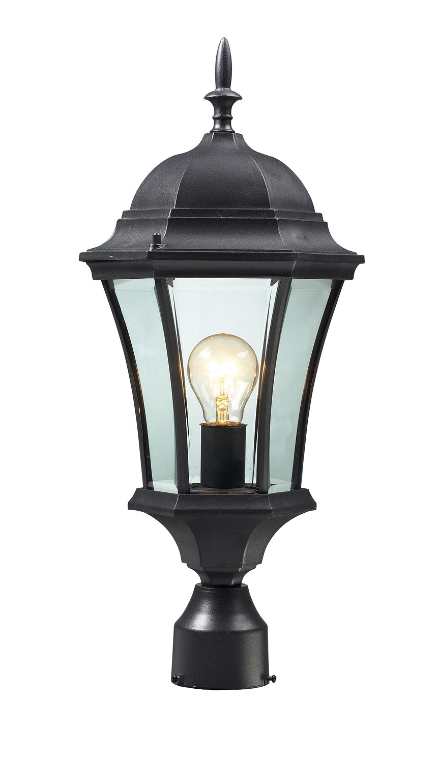 Wakefield One Light Outdoor Post Mount Fixture in Black - available from The Lighting Shoppe, trusted by Canadian homeowners