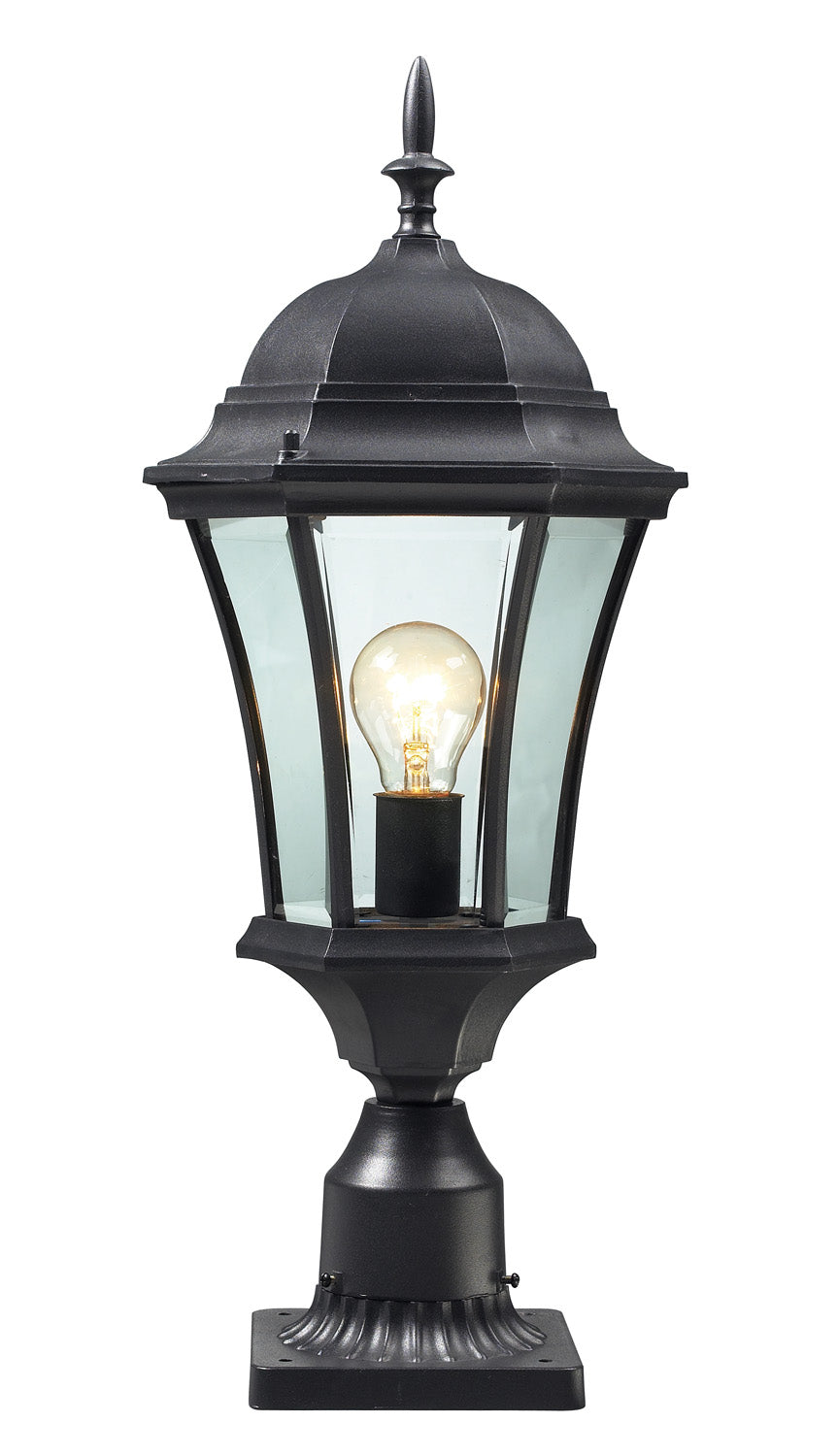 Wakefield One Light Outdoor Pier Mounted Fixture in Black - available from The Lighting Shoppe, trusted by Canadian homeowners
